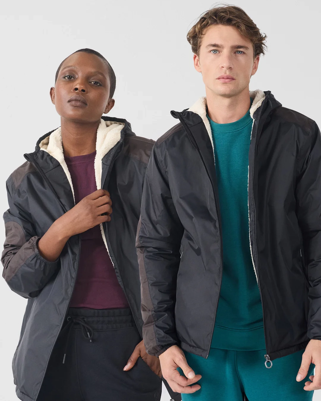 Regenjacke Sherpa, Schwarz, Dippen